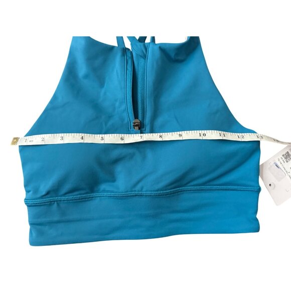 Lululemon Energy High Neck Longline Zip Bra Sz 4 Hawaiian Blue NWT Discontinued - Picture 12 of 16